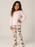 T-shirt per bambina Monnalisa Kids rosa con colletto con ruches 17H603 8201 0091 MONNALISA KIDS 