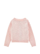 Cardigan per bambina Monnalisa Kids rosacon fiori ricamati all'uncinetto 17H802 8062 0091 MONNALISA KIDS 