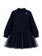 Abito per bambina Monnalisa Kids blu con inserti in tulle 17H900 8060 0050 MONNALISA KIDS 
