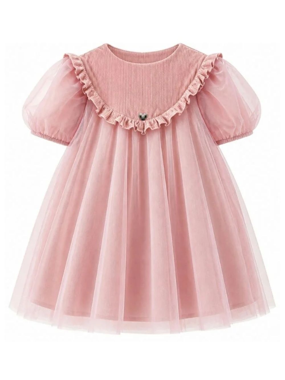 Abito per bambina Monnalisa Kids rosa con inserti in tulle 17H901 T9945 0063 MONNALISA KIDS 