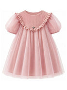 Abito per bambina Monnalisa Kids rosa con inserti in tulle 17H901 T9945 0063 MONNALISA KIDS 