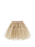 Gonna per bambina Monnalisa Kids beige con trama in tulle 17HGON T9945 0003 MONNALISA KIDS 