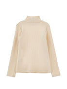 Maglione per bambina Monnalisa Kids beige con lavorazione in maglia coste 17HLUC 8212 0002 MONNALISA KIDS 
