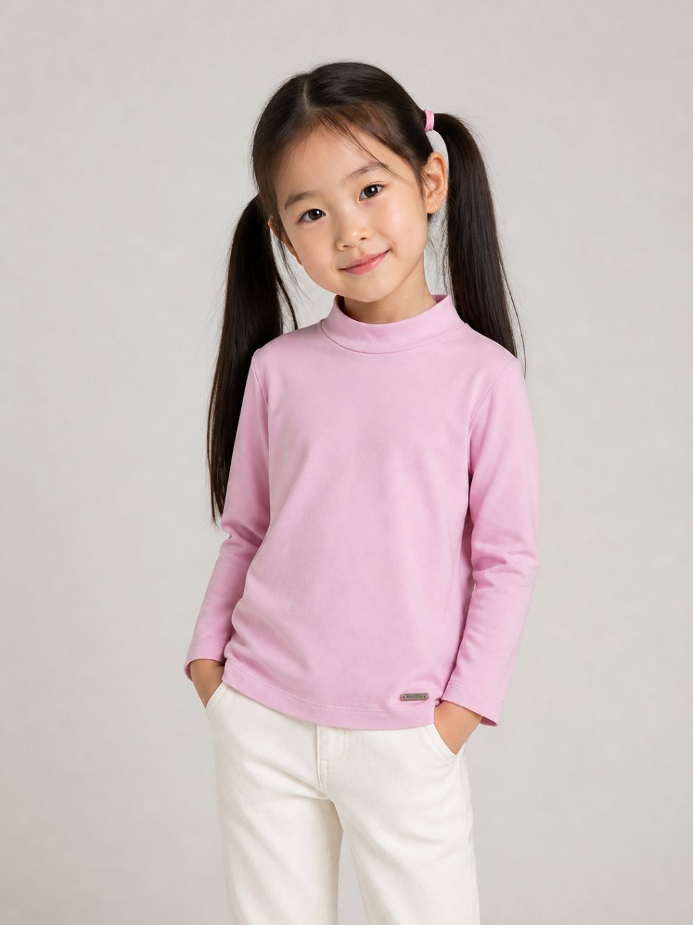 T-shirt per bambina Monnalisa Kids rosa con dettaglio collo alto 17HLUP 8201 0063 MONNALISA KIDS 