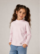 T-shirt per bambina Monnalisa Kids rosa con dettaglio collo alto 17HLUP 8201 0091 MONNALISA KIDS 