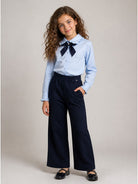 Camicia per bambina Monnalisa Kids azzurra con colletto con ruches 18HANA 8153 5856 MONNALISA KIDS 