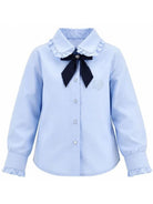 Camicia per bambina Monnalisa Kids azzurra con colletto con ruches 18HANA 8153 5856 MONNALISA KIDS 