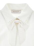Camicia per bambina Monnalisa Kids bianca con colletto a strass 18HAZZ 8201 0099 MONNALISA KIDS 