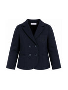 Giacca per bambina Monnalisa Kids blu con logo ricamato sul petto 18HGIA 8225 056S MONNALISA KIDS 