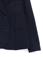 Giacca per bambina Monnalisa Kids blu con logo ricamato sul petto 18HGIA 8225 056S MONNALISA KIDS 