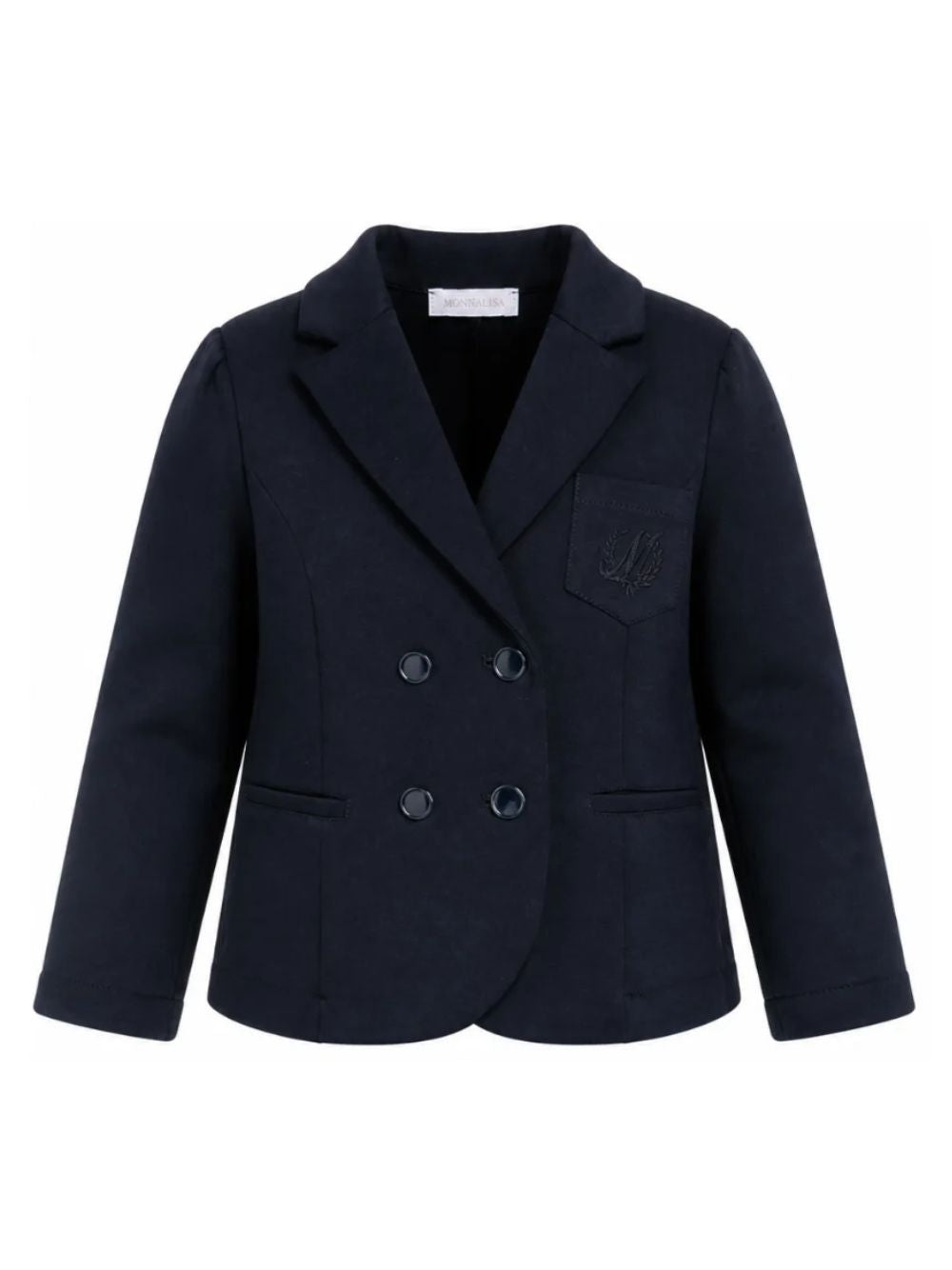Giacca per bambina Monnalisa Kids blu con logo ricamato sul petto 18HGIA 8225 056S MONNALISA KIDS 