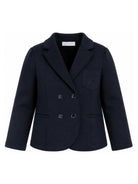 Giacca per bambina Monnalisa Kids blu con logo ricamato sul petto 18HGIA 8225 056S MONNALISA KIDS 