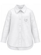 Camicia per bambina Monnalisa Kids bianca con dettagli con cristalli 18HISS 8153 0099 MONNALISA KIDS 
