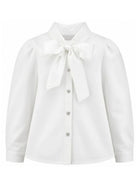 Camicia per bambina Monnalisa Kids bianca con colletto con fiocco 18HOCA 8201 0099 MONNALISA KIDS 