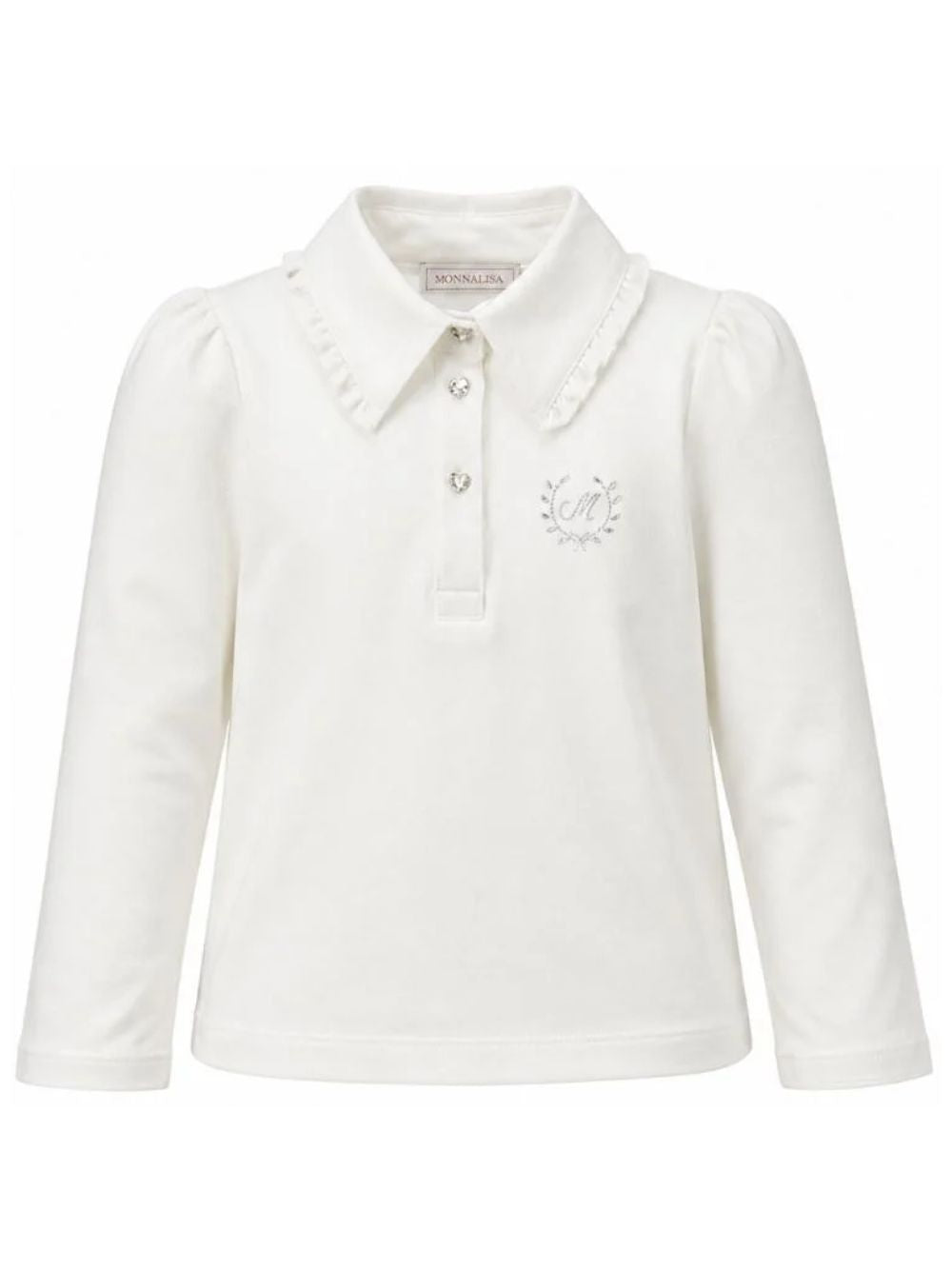 T-shirt per bambina Monnalisa Kids bianca con dettagli ruches 18HOZZ 8201 0099 MONNALISA KIDS 