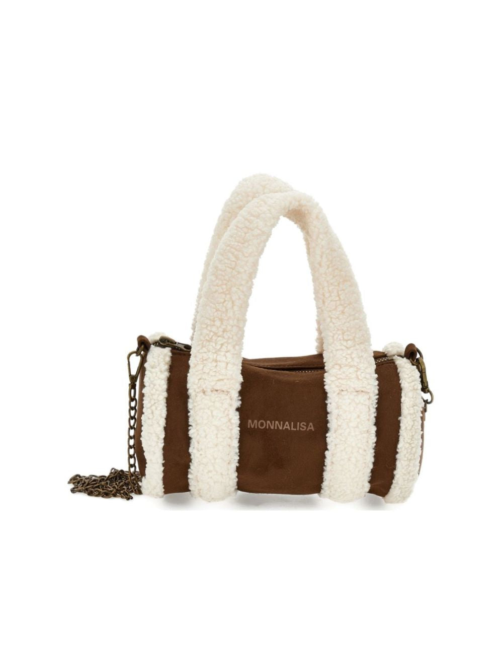 Borsa per bambina Monnalisa Kids marrone con finitura in shearling 19H000 8032 0006 MONNALISA KIDS 