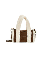 Borsa per bambina Monnalisa Kids marrone con finitura in shearling 19H000 8032 0006 MONNALISA KIDS 