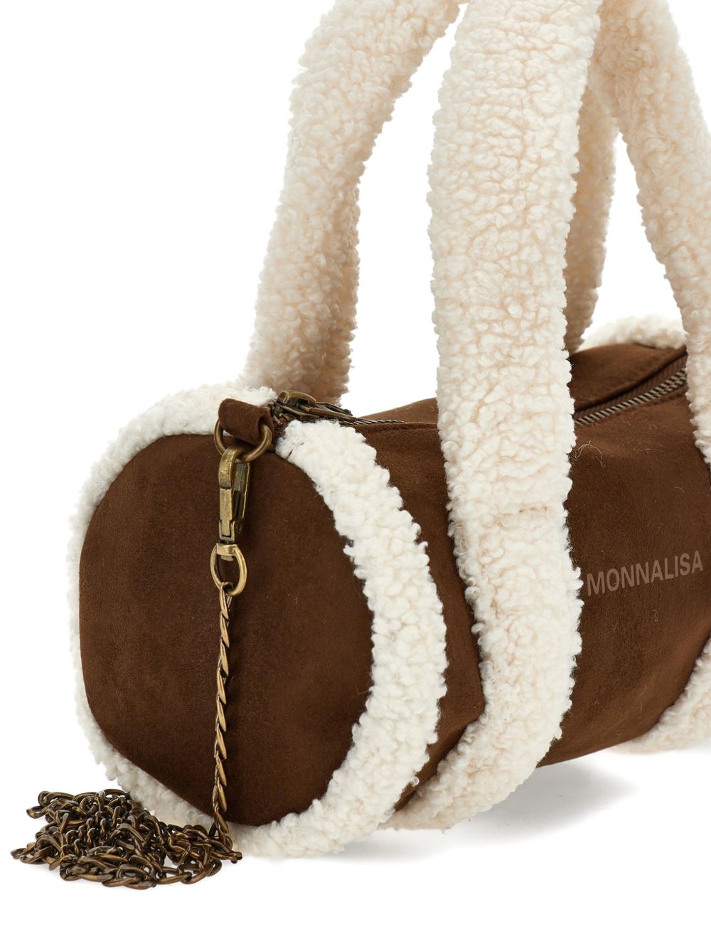 Borsa per bambina Monnalisa Kids marrone con finitura in shearling 19H000 8032 0006 MONNALISA KIDS 