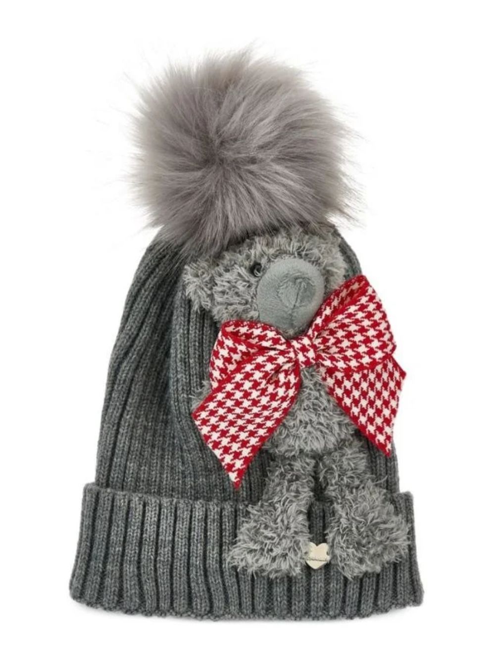 Cappello per bambina Monnalisa Kids grigio con orsetto 19H009 8064 0031 MONNALISA KIDS 