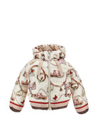Piumino per bambina Monnalisa Kids x Disney beige con stampa grafica 19H100 8021 029F MONNALISA KIDS 