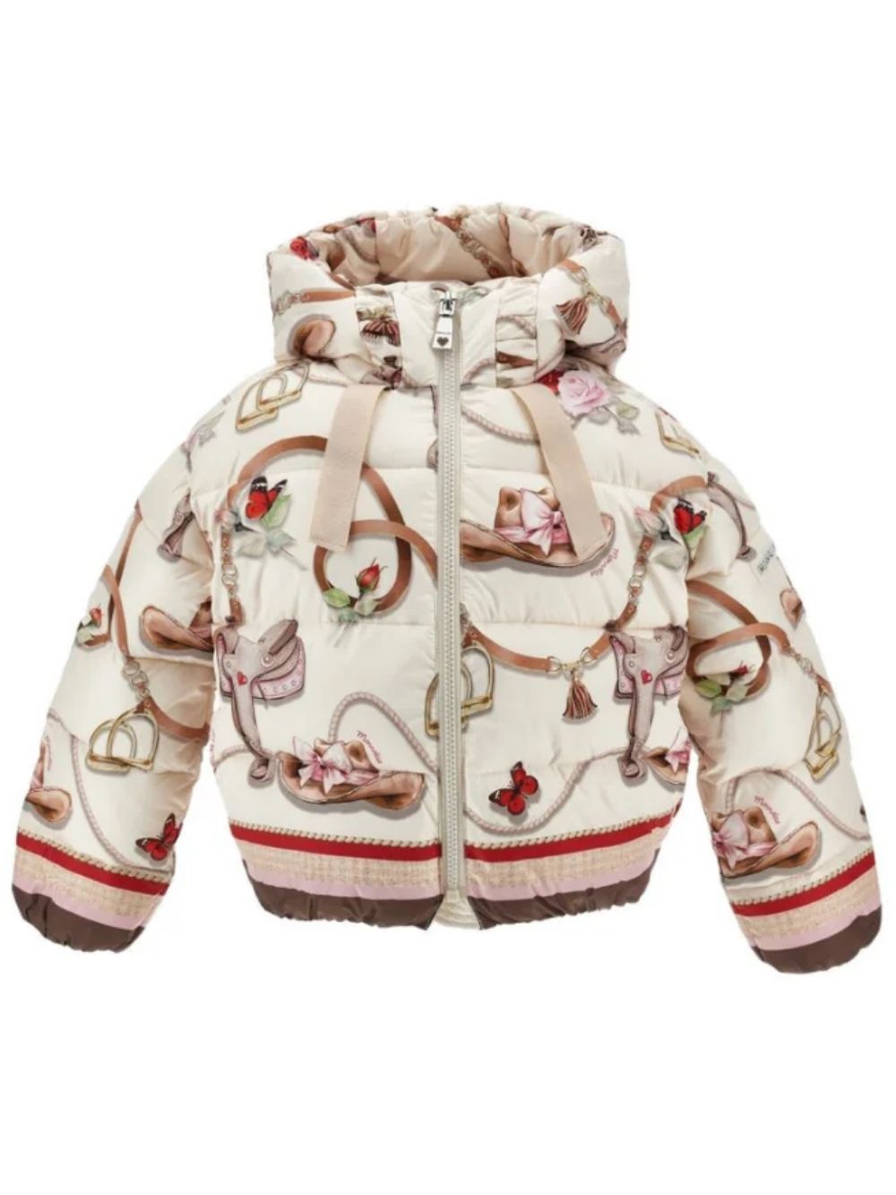 Piumino per bambina Monnalisa Kids x Disney beige con stampa grafica 19H100 8021 029F MONNALISA KIDS 