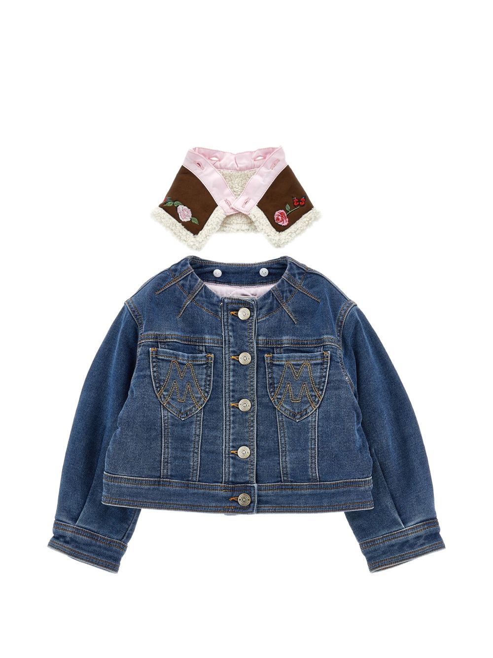 Giacca per bambina Monnalisa Kids in denim con ricamo 19H101 8042 0055 MONNALISA KIDS 