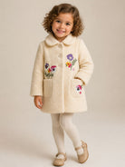 Cappotto per bambina Monnalisa Kids bianco con ricami floreali 19H105 8038 029F MONNALISA KIDS 