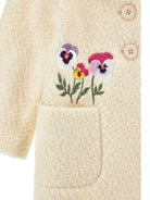 Cappotto per bambina Monnalisa Kids bianco con ricami floreali 19H105 8038 029F MONNALISA KIDS 