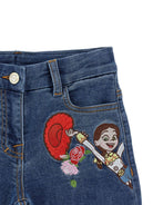 Jeans per bambina Monnalisa Kids in denim con dettagli ricamati 19H400 8042 0055 MONNALISA KIDS 