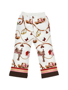 Pantaloni per bambina Monnalisa Kids bianco con stampa grafica all-over 19H401 8005 029F MONNALISA KIDS 