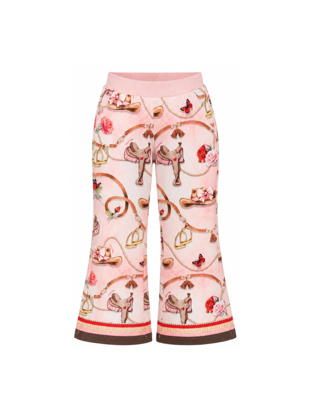 Pantaloni per bambina Monnalisa Kids rosa con stampa grafica all-over 19H401 8005 094F MONNALISA KIDS 