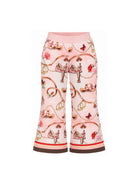 Pantaloni per bambina Monnalisa Kids rosa con stampa grafica all-over 19H401 8005 094F MONNALISA KIDS 