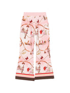 Pantaloni per bambina Monnalisa Kids rosa con stampa grafica all-over 19H401 8005 094F MONNALISA KIDS 