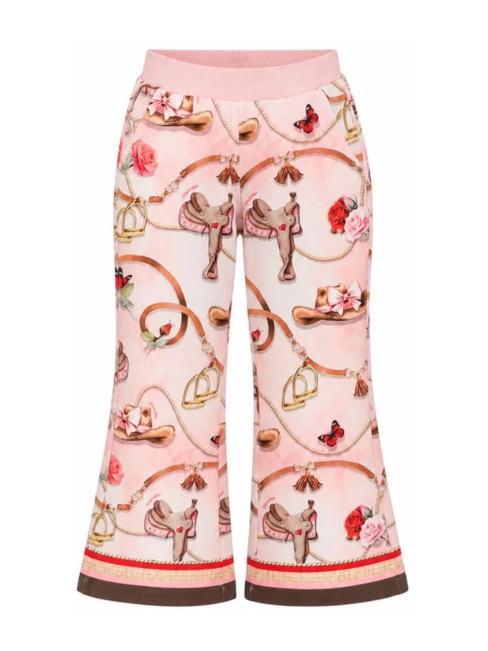 Pantaloni per bambina Monnalisa Kids rosa con stampa grafica all-over 19H401 8005 094F MONNALISA KIDS 