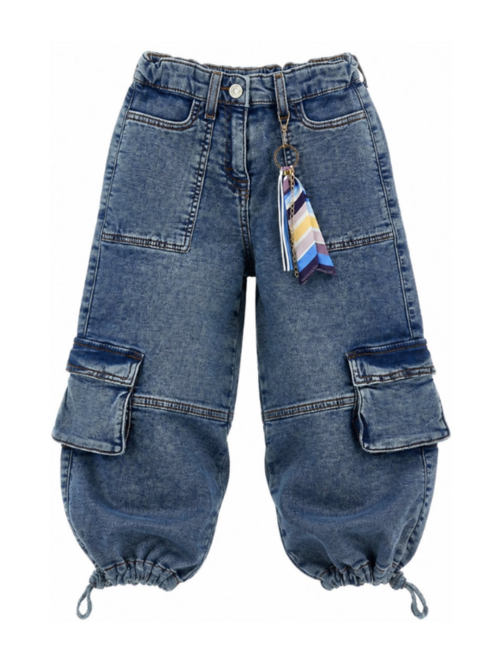 Cargo per bambina Monnalisa Kids denim con foulard rimovibile 19H410 8044 0055 MONNALISA KIDS 