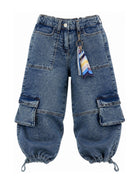Cargo per bambina Monnalisa Kids denim con foulard rimovibile 19H410 8044 0055 MONNALISA KIDS 