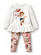 Set t-shirt e pantaloni per bambina Monnalisa Kids multicolore con stampa cowgirl 19H501 8002 0194 MONNALISA KIDS 