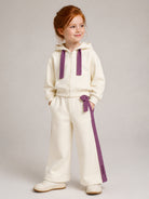 Tuta sportiva per bambina Monnalisa Kids bianca con ricamo a fiori 19H502 8010 029F MONNALISA KIDS 