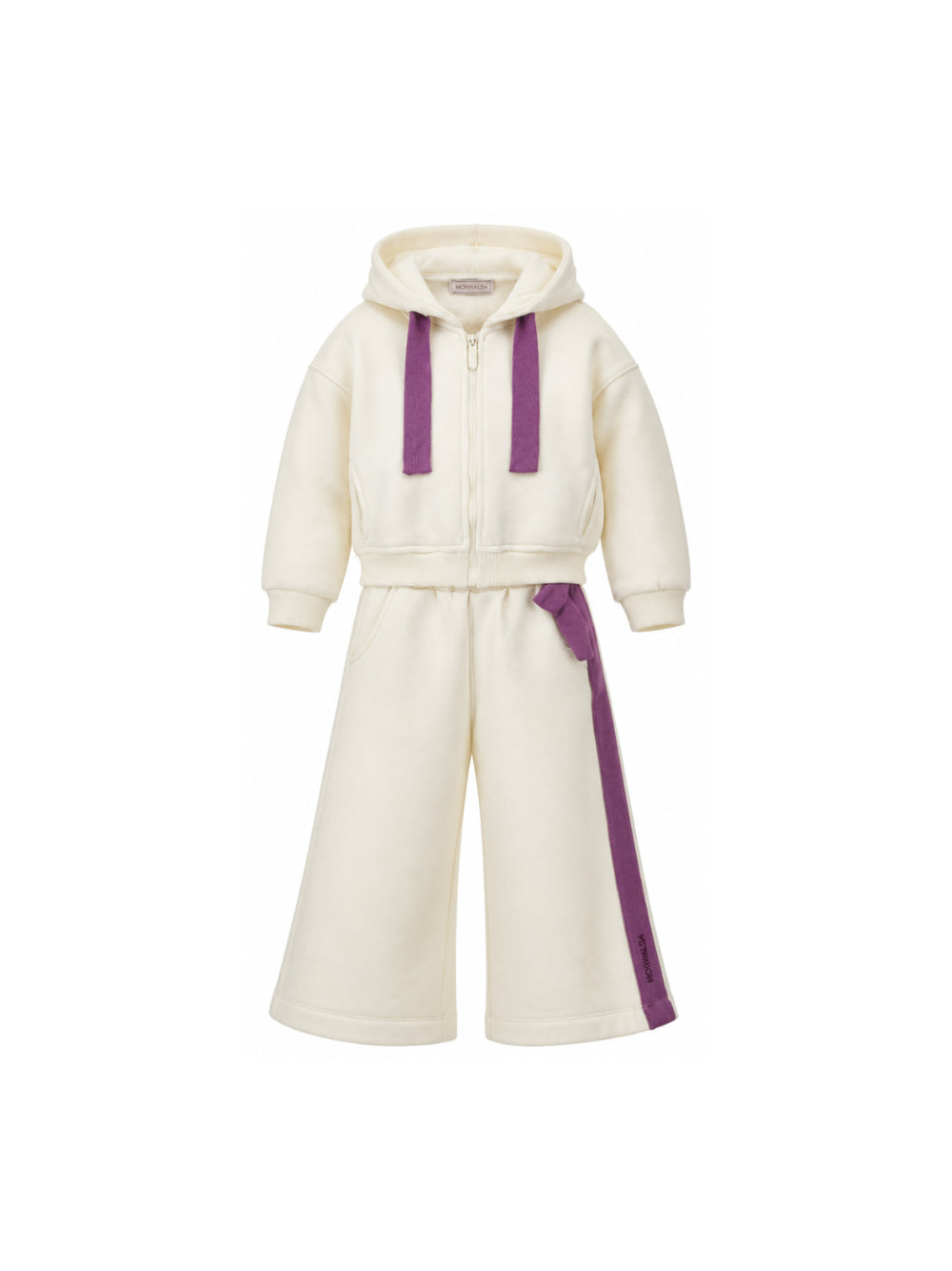 Tuta sportiva per bambina Monnalisa Kids bianca con ricamo a fiori 19H502 8010 029F MONNALISA KIDS 