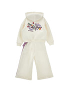 Tuta sportiva per bambina Monnalisa Kids bianca con ricamo a fiori 19H502 8010 029F MONNALISA KIDS 