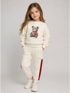 Tuta sportiva per bambina Monnalisa Kids beige con stampa Teddy Bear 19H503 8010 2943 MONNALISA KIDS 