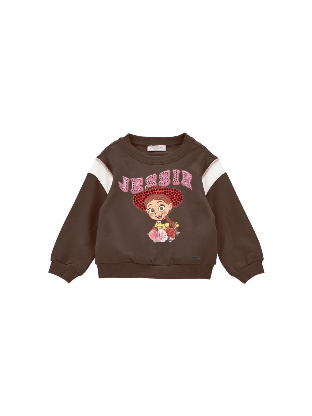 Felpa per bambina Monnalisa Kids x Pixar marrone con stampa e cristalli 19H600NP 8006 0006 MONNALISA KIDS 