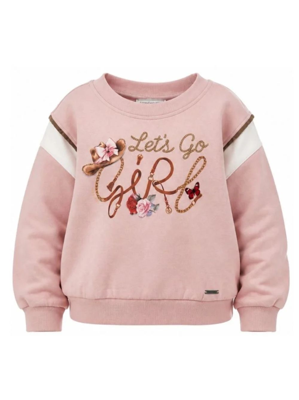 Felpa per bambina Monnalisa Kids rosa con stampa grafica 19H600RU 8006 094F MONNALISA KIDS 