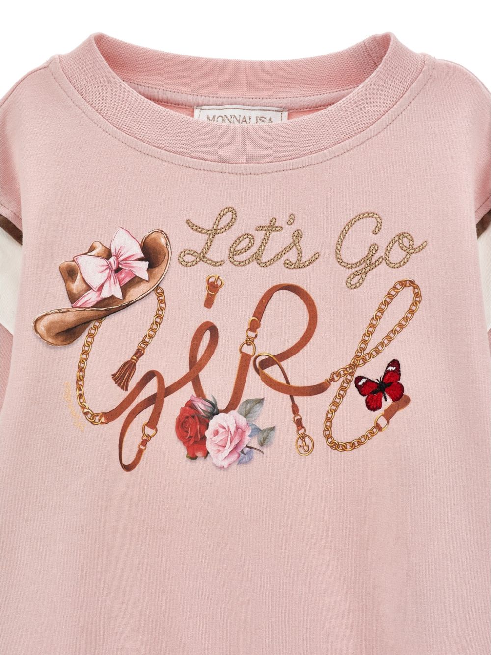 Felpa per bambina Monnalisa Kids rosa con stampa grafica 19H600RU 8006 094F MONNALISA KIDS 