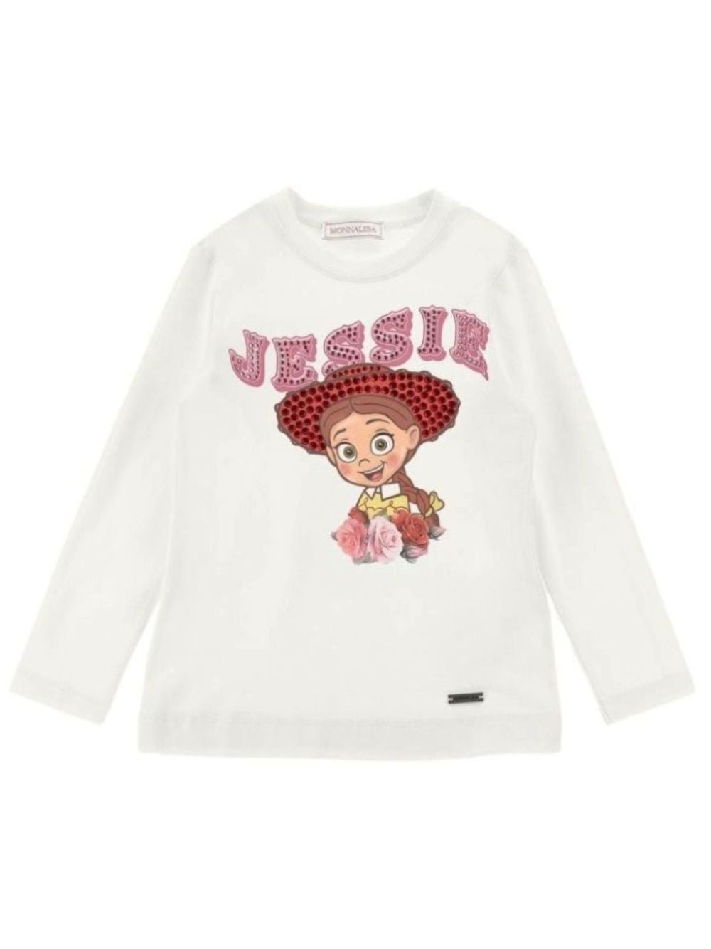 T-shirt per bambina Monnalisa Kids bianca con stampa grafica Jessie 19H602 8004 0001 MONNALISA KIDS 