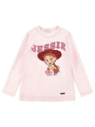 T-shirt per bambina Monnalisa Kids rosa con stampa grafica Jessie 19H602 8004 0091 MONNALISA KIDS 