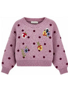 Maglione per bambina Monnalisa Kids rosa con ricamo a fiori 19H604 8061 0063 MONNALISA KIDS 