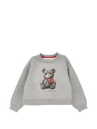 Maglione per bambina Monnalisa Kids grigio con stampa Teddy Bear 19H605NP 8010 0033 MONNALISA KIDS 