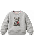 Felpa per bambina Monnalisa Kids grigio con stampa Teddy Bear 19H605NP 8010 0033 MONNALISA KIDS 
