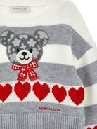 Maglione per bambina Monnalisa Kids multicolore con applicazione orsetto sul davanti 19H606 8062 0132 MONNALISA KIDS 